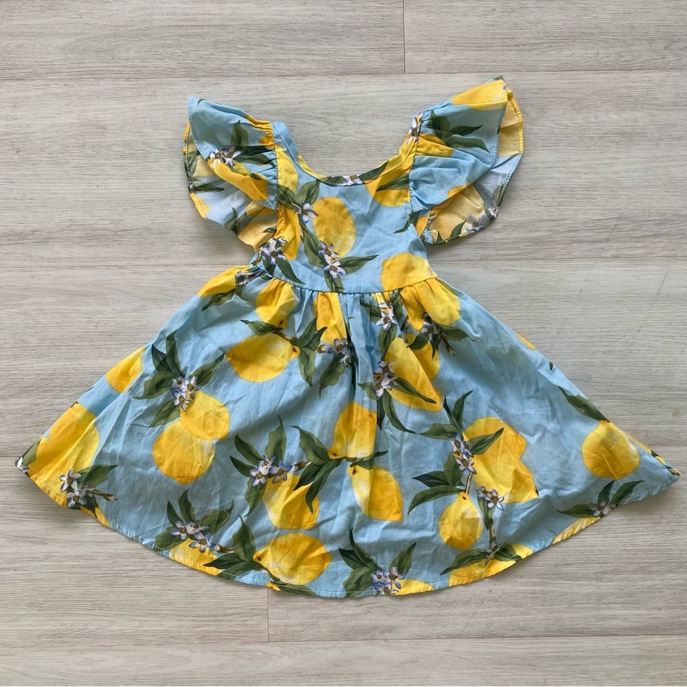 NWT- Patpat ruffle sleeve lemon dress 12 month